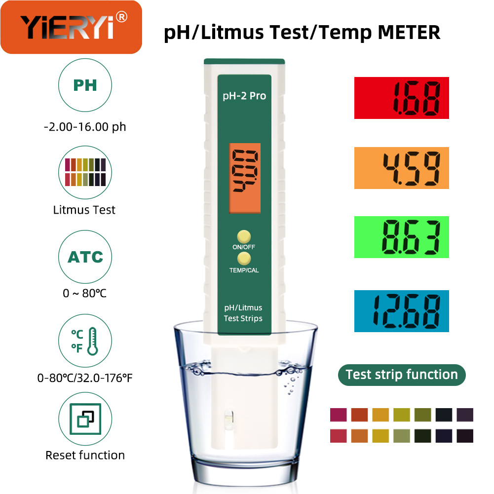 Ph Meter Digital Water Tester - Yieryi Digitales PH-Messgerät mit LCD-Lackmus-Test –