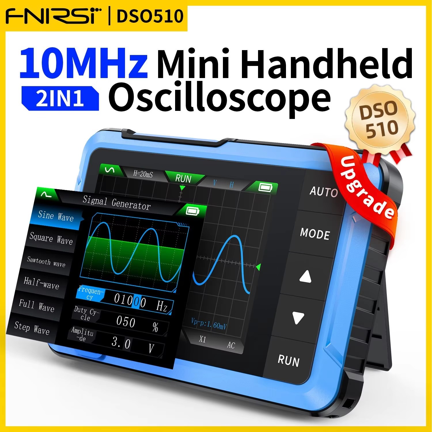 Fnirsi Digital Oscilloscope Handheld - FNIRSI Neues DSO510 DSO152 DSO153 Mini-Handheld-Digital-2-in-1-Oszilloskop,