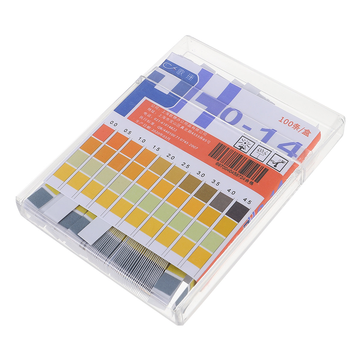 Test Instruments - 100 Stück pH-Teststreifen, wasserdichte Kunststoffbox, einfacher