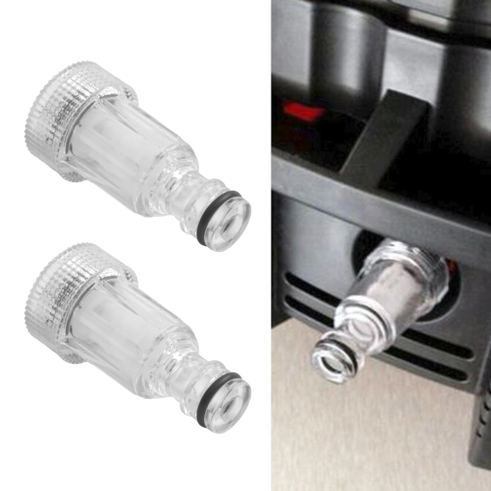 Vacuum Chamber Kit With Pump - 2 Stück Hochdruckreiniger-Wasserfilter-Einlassanschluss, Ersatzwerkzeug, Wasserpumpen-Einlass-Schlauch, Gartenschlauch