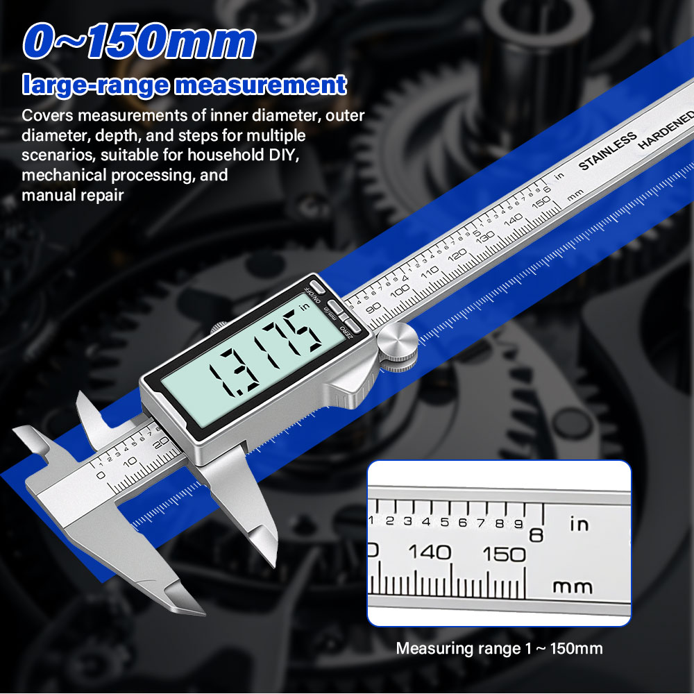 Digital Caliper 150Mm Stainless Steel - Neuer 150mm 6 Zoll Edelstahl Digitaler