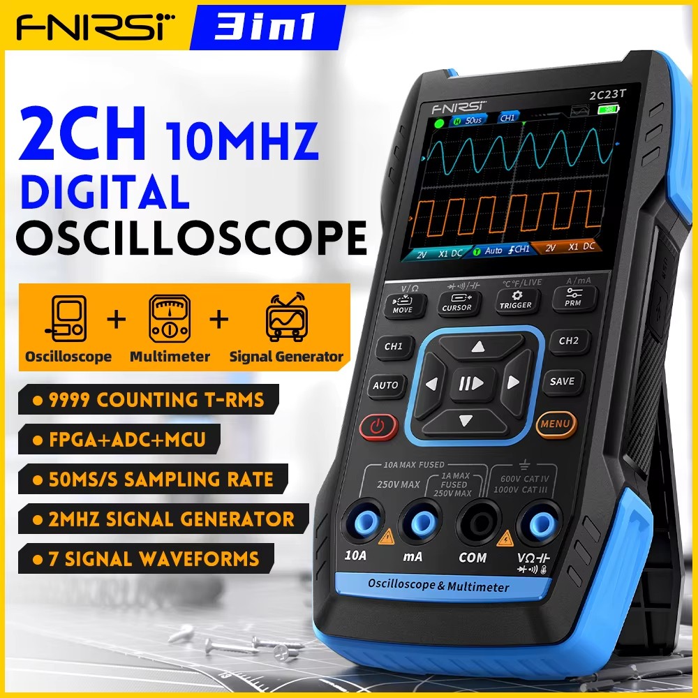 Fnirsi Digital Oscilloscope Handheld - FNIRSI 2C23T Handheld-Digitaloszilloskop-Multimeter + Funktionssignalgenerator 2023