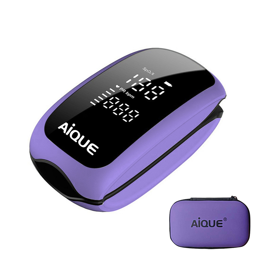 Pulse Oximeter Fingertip Rechargeable - AiQUE Wiederaufladbares digitales Fingerpulsoximeter LED Medizinischer