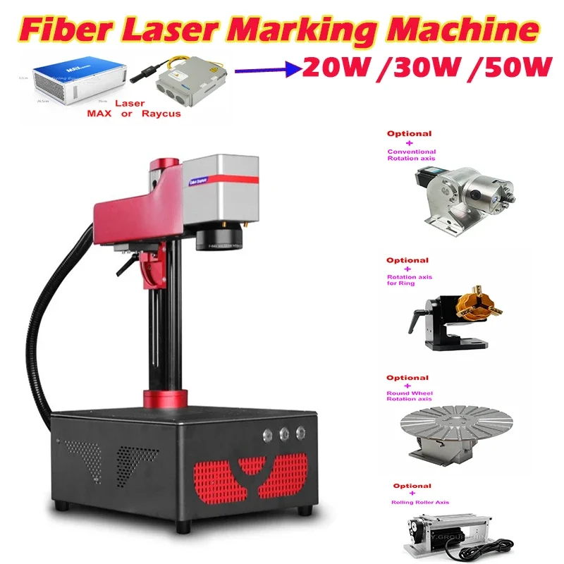 Fiber Laser Marking Machine 30W - Desktop-Faserlaser-Markierungsmaschine, Upgrade der Rotationsachse 20 W,