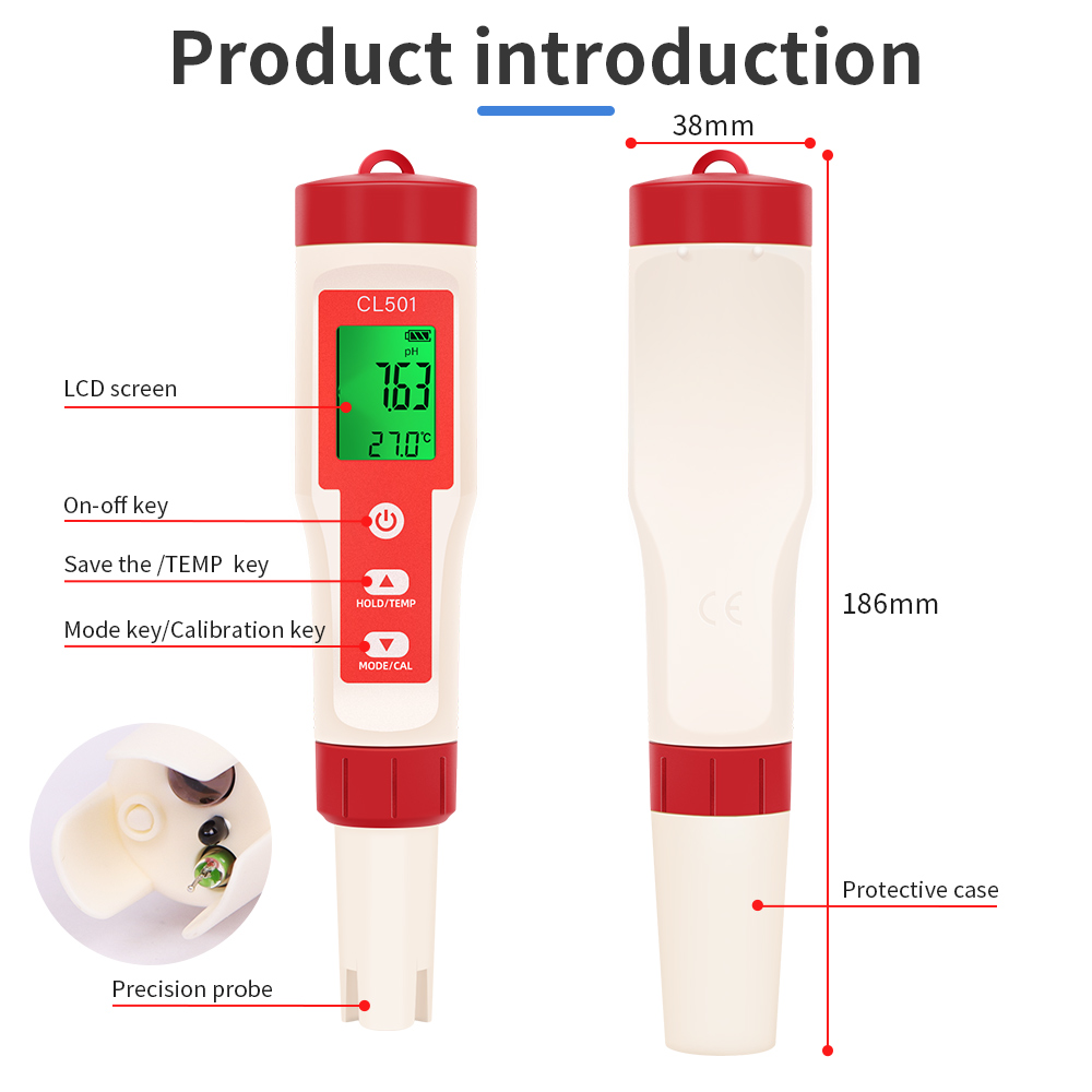 PH/CL2/H2/ORP/Temperaturmessge – Ph Meter Digital Water Tester Bewertung und Preis