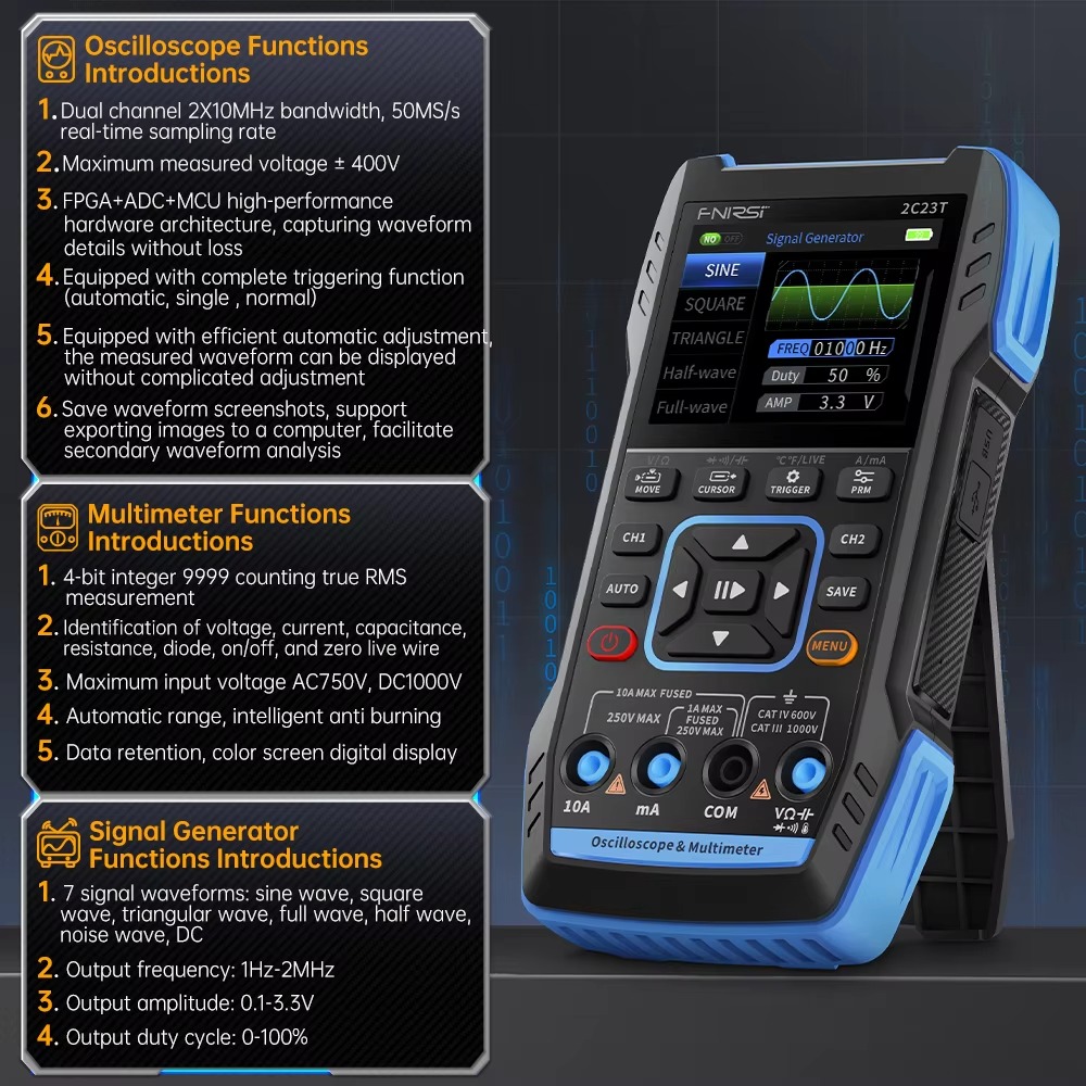 FNIRSI 2C23T 3-in-1 50MS/s 10M – Fnirsi Digital Oscilloscope Handheld Bewertung und Preis
