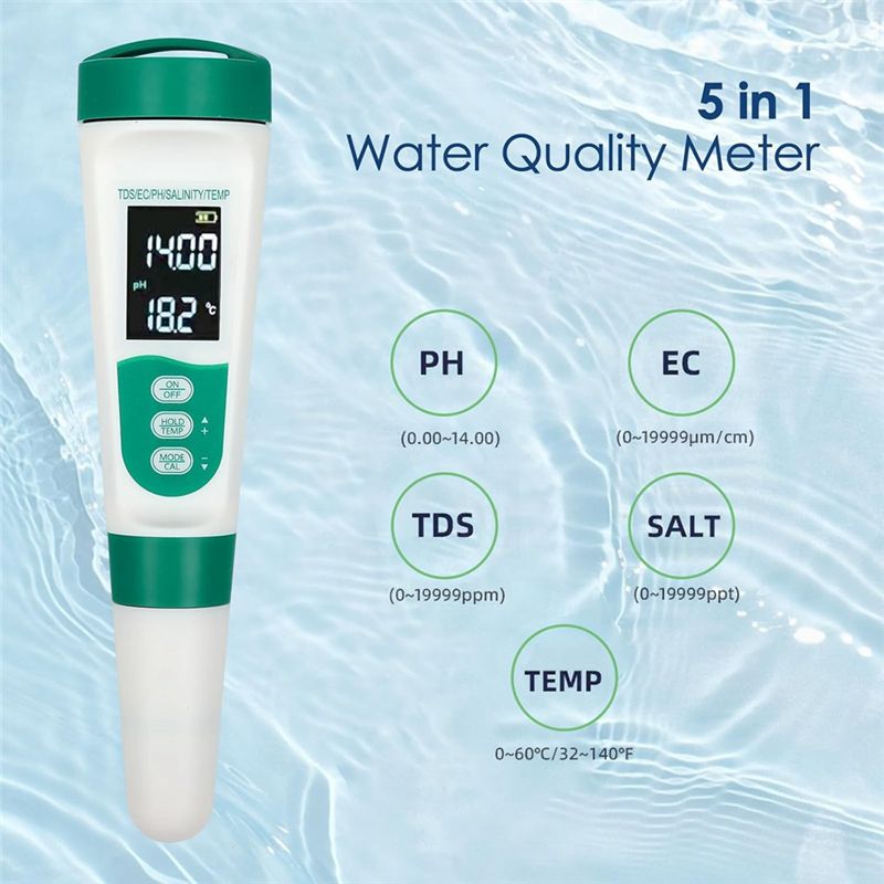 AT02-5 In1 Digitales PH-Messge – Ph Meter Digital Water Tester Bewertung und Preis