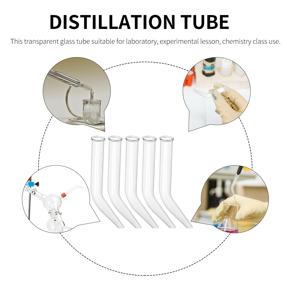 5 Stück Glas-Destillationsrohr – Lab Equipment Bewertung und Preis