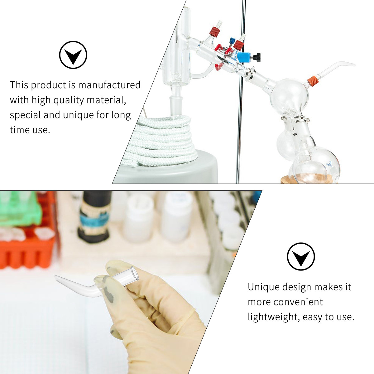 5 Stück Glas-Destillationsrohr – Lab Equipment Bewertung und Preis