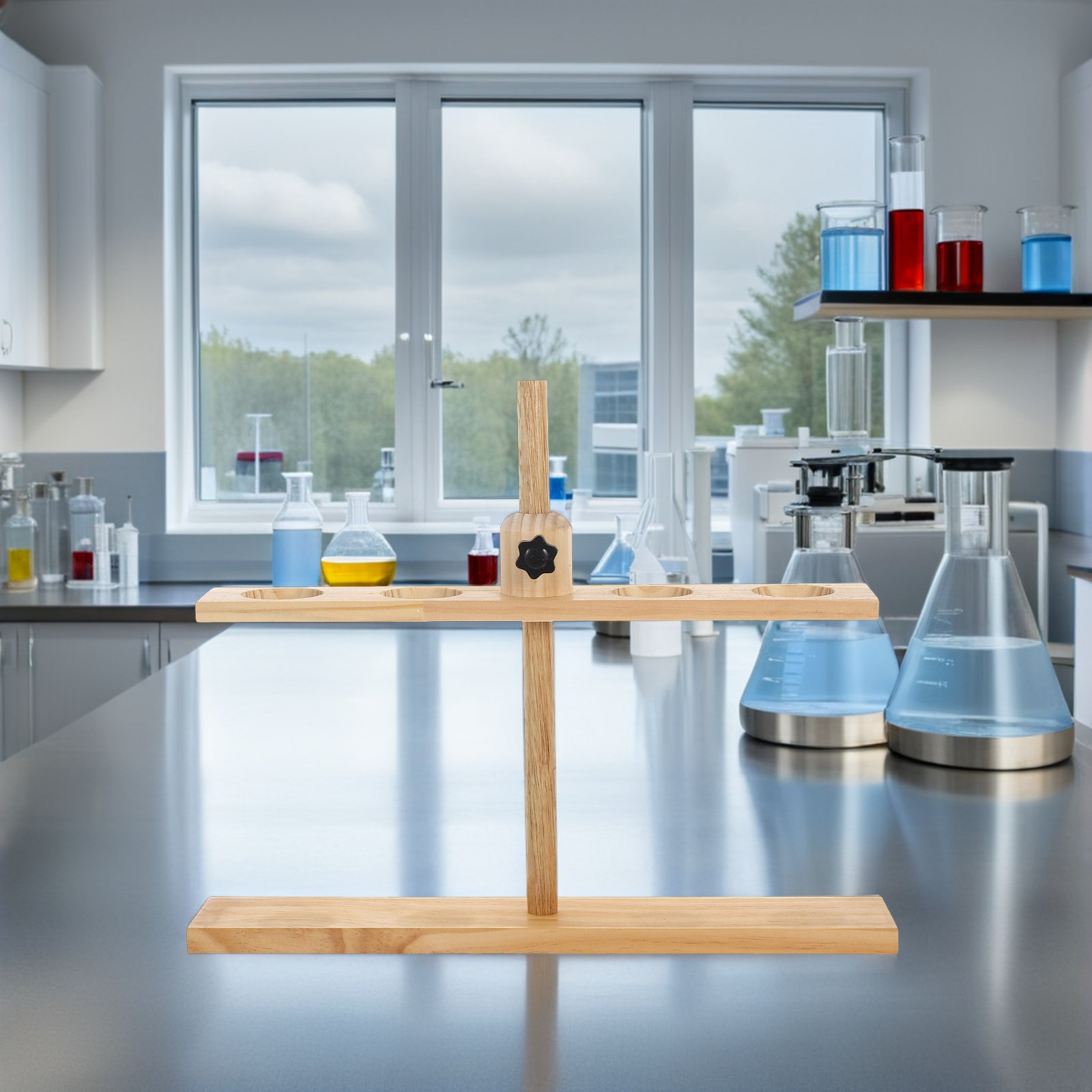 Hölzerner Scheidetrichterständ – Lab Equipment Bewertung und Preis
