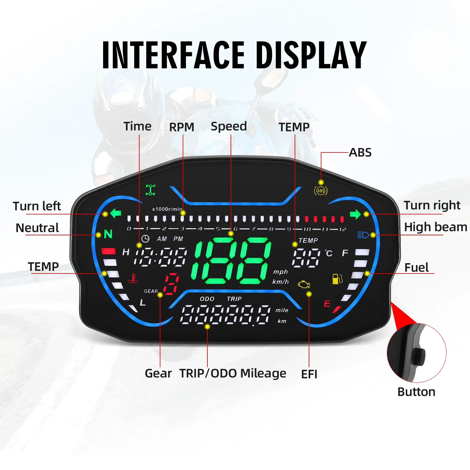 Digitaler Motorrad-Tachometer, – Test Instruments Bewertung und Preis