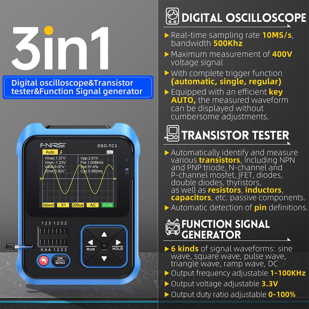 Fnirsi DSO-TC3 3 in1 mini hand – Fnirsi Digital Oscilloscope Handheld Bewertung und Preis